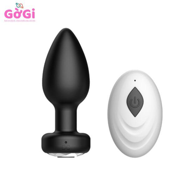 Nút bịt hậu môn rung 10 tần số có điều khiển từ xa – sạc USB cao cấp