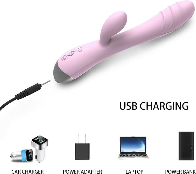 Máy rung kép dành cho nữ, có ren, tần số thay đổi, máy mát-xa điểm G