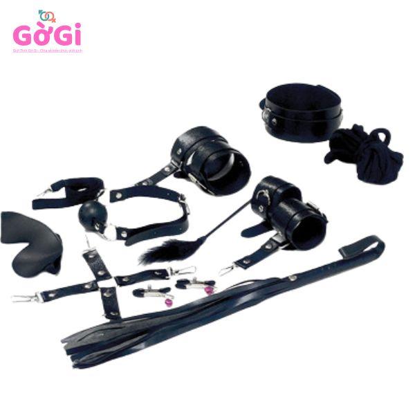 Bộ đồ chơi tình dục SM bằng da sang trọng 11 món dành cho người yêu màu đen