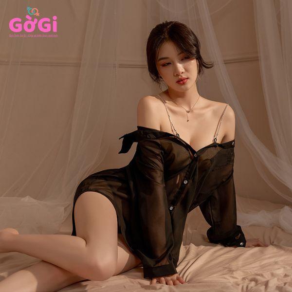 Áo sơ mi xuyên thấu đầy quyến rũ