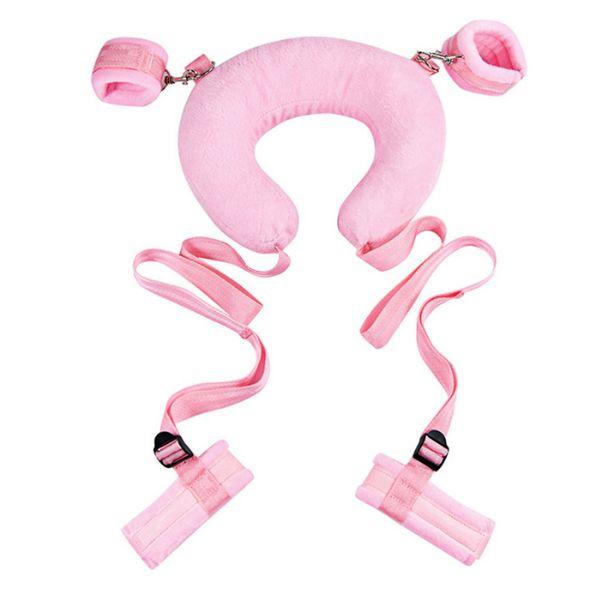 Dụng cụ trói tay và chân đồ chơi cho người lớn, dây trói huấn luyện cho các cặp đôi ( màu hồng nhồi bông)