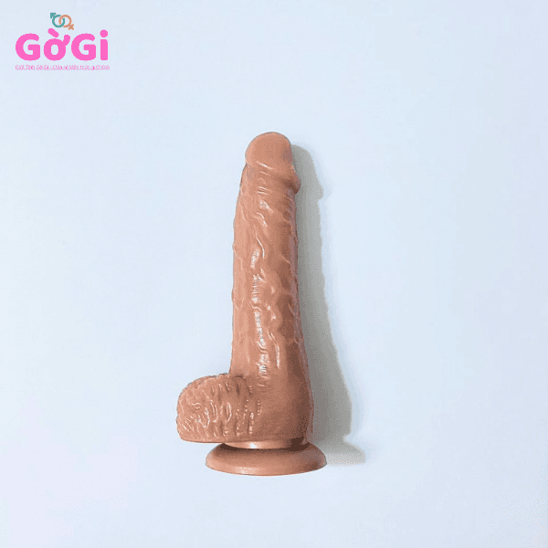 Dương vật giả mềm màu da nâu dạng cốc hít thủ dâm dành cho nữ