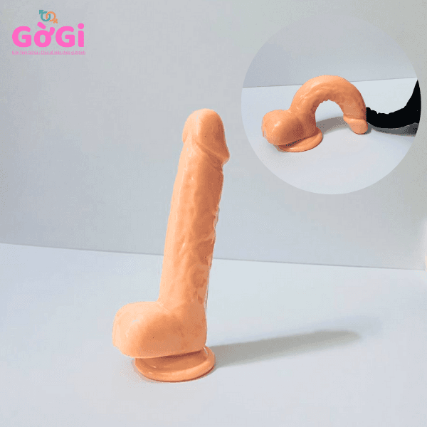 Dương Vật Giả (Dildo) Silicone Mềm Mại Có Đế Hút Chân Không - Mô Phỏng Chân Thật