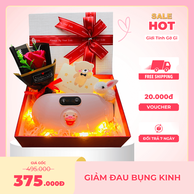(Hộp Quà Tặng) Máy massage bụng kinh cao cấp, massage bụng, sưởi ấm giảm đau bụng kinh hình con heo siêu dễ thương
