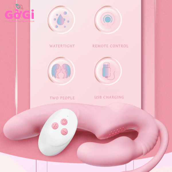 Máy Rung Đôi Có Đuôi Đầu Mô Phỏng Dương Vật Điều Khiển Từ Xa Cao Cấp