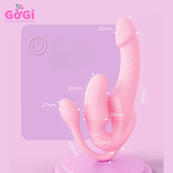 Máy Rung Đôi Có Đuôi Đầu Mô Phỏng Dương Vật Điều Khiển Từ Xa Cao Cấp