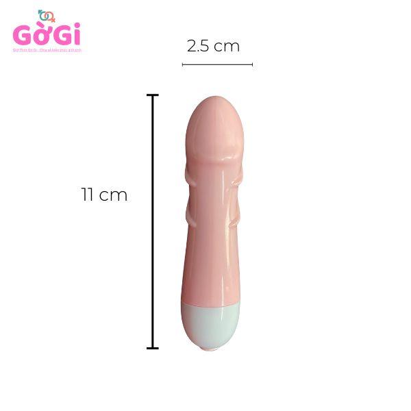 Máy rung Mini màu hồng có vân ren tinh tế, dễ mang đi và sử dụng