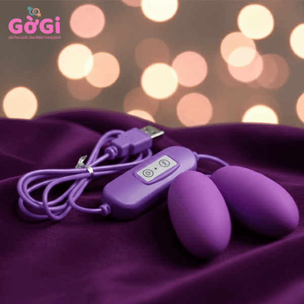 Trứng Rung Đôi 20 Tần Số Cắm USB Mẫu Mới -  Màu Tím