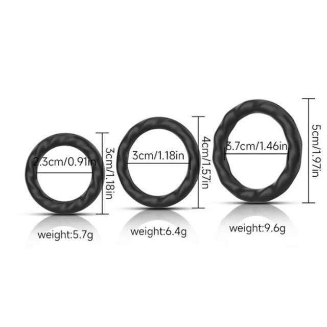 Bộ Vòng Silicon Co Giãn Màu Đen – Thiết Kế Xoắn Nổi Đàn Hồi