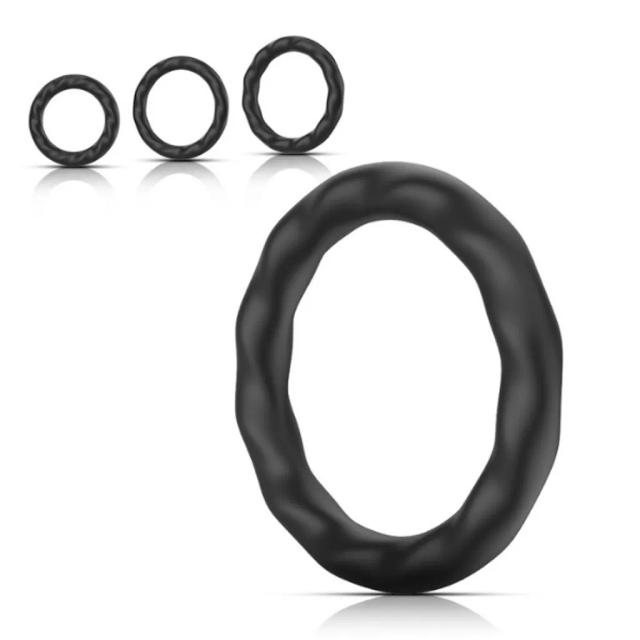 Bộ Vòng Silicon Co Giãn Màu Đen – Thiết Kế Xoắn Nổi Đàn Hồi