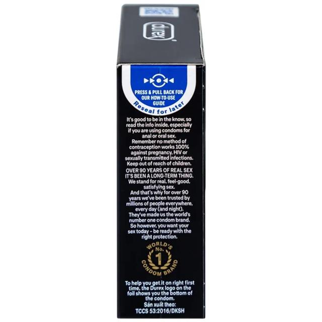 Bao cao su Durex Kingtex ôm sát, vừa vặn (49mm - Hộp 3 cái)