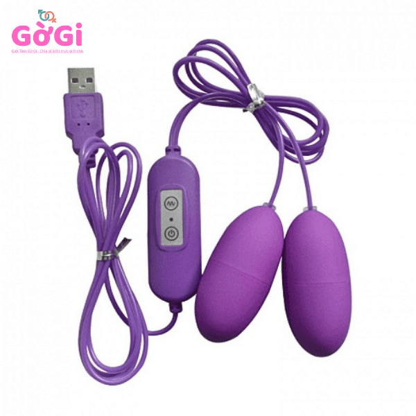 Trứng Rung Đôi 20 Tần Số Cắm USB Mẫu Mới - Màu Tím